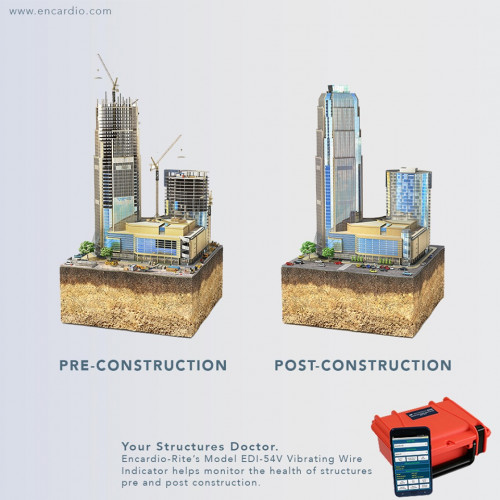 Encardio rite's brand new launch, Model EDI-54V vibrating wire indicator is an advanced microprocessor-based unit that guarantees to keep the structures safe, pre & post-construction. It uses a smartphone with Android OS as a readout to inform about the crucial health parameters of the structure. 
To discover more about Model EDI-54V, click here: https://www.encardio.com/product/model-edi-54v/