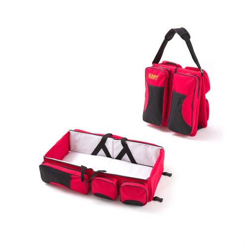 Multi function Foldable Crib Bed Folding Bag Red