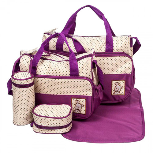 Multifunctional-Baby-Changing-Diaper-Handbag-5-Piece-Set---Purple-1.jpg