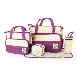 Multifunctional-Baby-Changing-Diaper-Handbag-5-Piece-Set---Purple-2