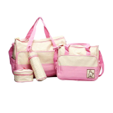 Multifunctional-Baby-Diaper-Handbag-Set-5-in-1--pink-2