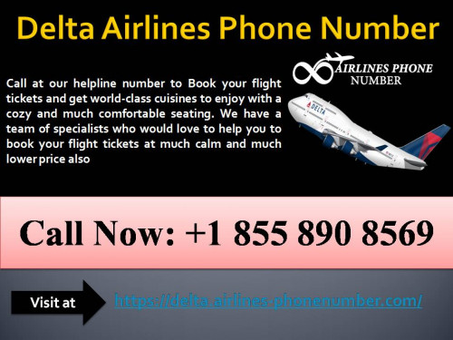 If you are looking to get some cheap tickets, then get Delta Airlines Customer Service. Call at +1 855 890 8569 our helpline number to Book your flight tickets and Visit at https://delta.airlines-phonenumber.com/contact-us/