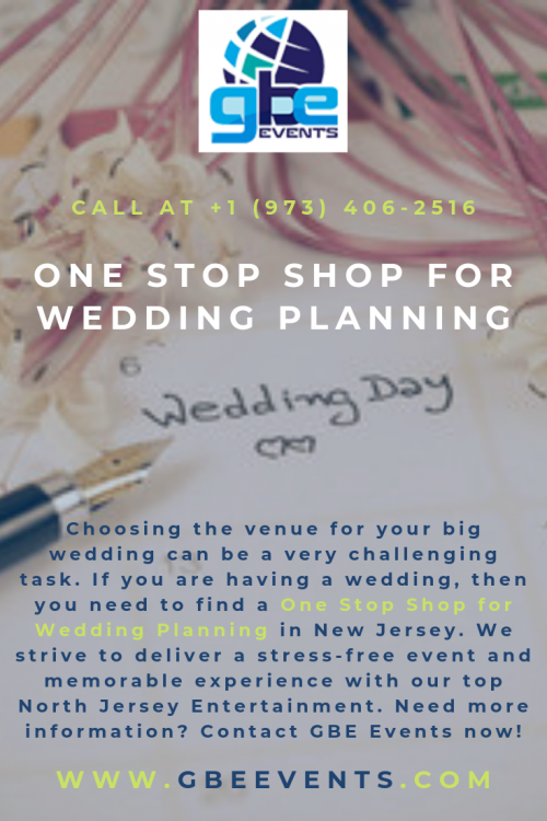 GBE Events is a well-known event management company for the best Wayne NJ Wedding DJ. If you want the best in your wedding day then, contact GBE Events the One Stop Shop for Wedding Planning. We will work with you to ensure your event will be unique with our best North Jersey Entertainment. Visit now!

https://www.gbeevents.com/