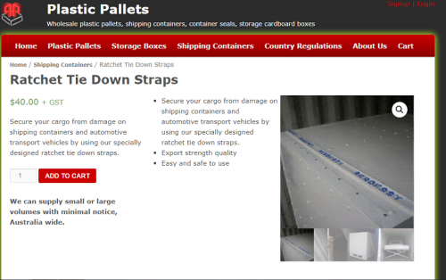 Premium export quality ratchet tie down straps. For heavy duty securing of your cargo during export.
Visit Us:-https://www.plasticpallets.com.au/store/shipping-containers/ratchet-tie-down-straps/