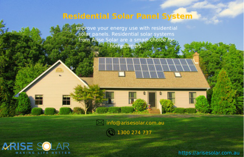 Find the best Residential Solar Panel System in Australia. Arise Solar provide the best and affordable Residential Solar Panels system. We specialise in the installation and sale of residential solar systems. For more information 1300 274 737 or visit our website. >> http://bit.ly/2IwfDwW