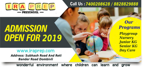 Iraprep Preschool Future Begins Here!
A wonderful environment where children can learn and grow.
Enroll your kids at IraPrep.
Admission open now.
For more details contact :
Subhash Road - 8828824888
Reti Bandar Road - 7400208628 .
Visit Our Site:https://www.iraprep.com