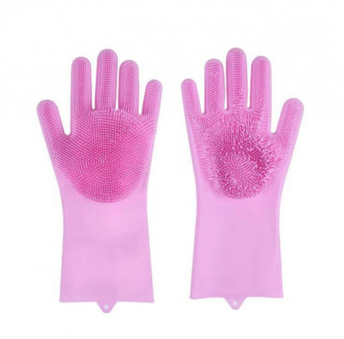 Silicone Rubbe Dish Washing Gloves Purple