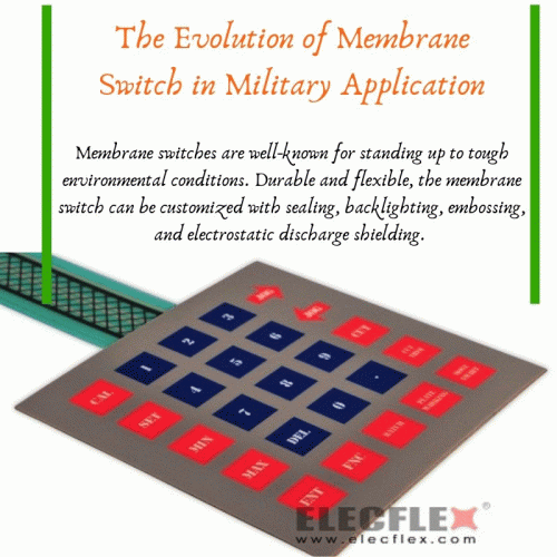 Membrane switches are well-known for standing up to tough environmental conditions. So if you are designing one for military application, here are some of the necessary features that manufacturers need to consider. More details please visit http://www.imfaceplate.com/elecflex/the-evolution-of-membrane-switch-in-military-application
