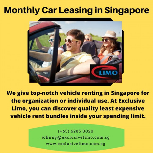Searching car for the long term? Exclusive limo is the best way for Monthly Car Leasing in Singapore. Nothing best than having a monthly car leasing with comfort. Contact us for more information.

#monthlycarleasingsingapore
https://www.exclusivelimo.com.sg/cheapest-monthly-long-term-vehicle-car-leasing-in-singapore/
