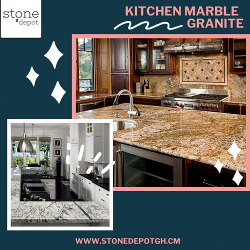 Explore the different types of Kitchen marble granite and quartz with Stone Depot. We are the most trustworthy distributor of marble and granite in Ghana. We also have a team of kitchen designing experts, that will guide you on every step of, which marble granite and quartz are best for your kitchen. Visit our website for more information - www.stonedepotgh.com