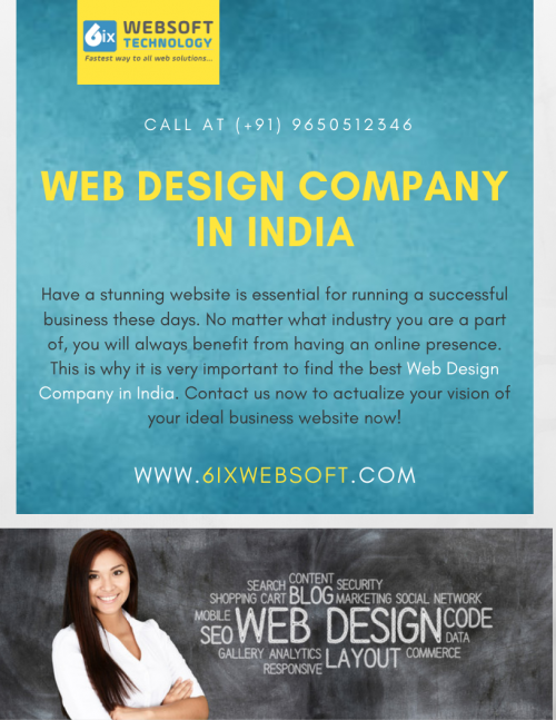Business success these days is all about client engagement. Your website needs to engage the user and there are many ways of doing that. You need a carefully designed, secure and attractive website that can provide clients with the products/services they need. If you want the best Web Design Company in India, 6ixwebsoft is the best choice for you. Contact us today!

https://6ixwebsoft.com/web-design-company-india/