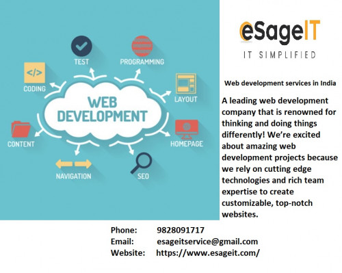 eSageIT is the most leading web designing, web development service provider company in India. We provide quality custom web development designing solution services. Visit @ https://www.esageit.com/our-services/website-development/