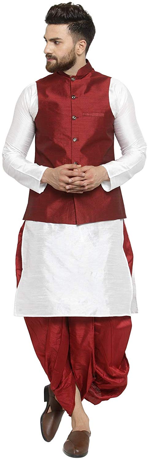 White-kurta-maron-jacket-maron-dhoti-1.jpg