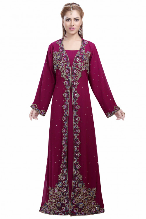 Wine Kaftan is the color which is not that popular among women but women love to wear wine kaftans because it makes you standout among people.http://bit.ly/2IUZnWC