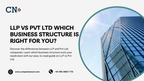 LLP vs Pvt Ltd – which is the right choice for your business? Our detailed guide covers key differences, legal requirements, tax implications, and benefits of both structures. Understand ownership, compliance, and liability factors to make an informed decision for your company's growth and success. For more information visit here- https://www.companiesnext.com/blog/llp-vs-private-limited-company-a-comparative-analysis-for-business-owners