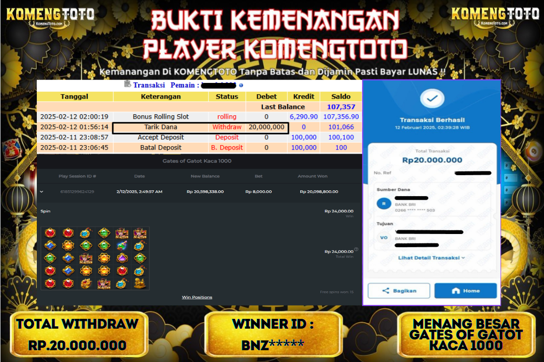 LAGI & LAGI!! KEMENANGAN BESAR DI SLOT  GATES OF OLYMPUS 1000  SEBESAR Rp.40.000.000 KOMENGTOTO BAYAR LUNAS SECEPAT KILAT !! KOMENGTOTO BAYAR SECEPAT KILAT !!