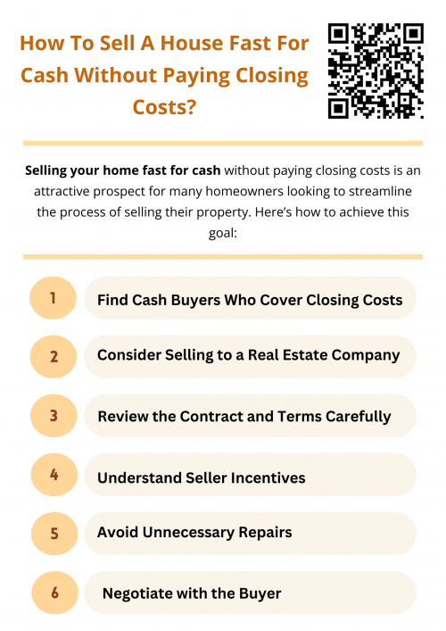 Selling your home fast for cash without paying closing costs is possible with the right approach. By finding a buyer who is willing to cover the costs, negotiating effectively, and working with real estate investment companies that specialize in fast, as-is transactions, you can avoid the traditional expenses associated with selling a home. Always be sure to read the terms carefully and ensure that the agreement is financially beneficial to you before moving forward. To know more visit here https://www.904homebuyer.com/sell