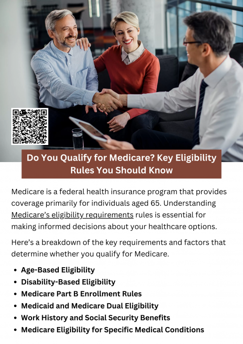 Medicare eligibility requirements primarily apply to individuals aged 65 and older, but younger individuals with disabilities or conditions like ESRD or ALS may also qualify. Eligibility depends on work history, Social Security benefits, or disability status. Enrollment timing is crucial to avoid penalties. Those with limited income may qualify for both Medicare and Medicaid. Understanding Medicare eligibility requirements ensures timely access to essential healthcare coverage. To know more visit here https://www.capitalbluemedicare.com/wps/portal/capm/home/what-is-medicare/eligibility-enrollment