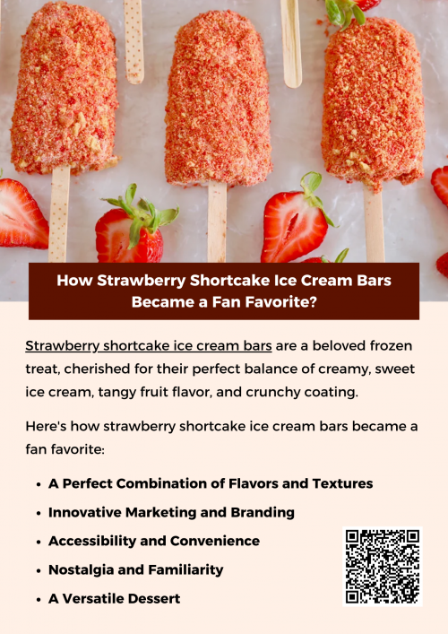 Strawberry shortcake ice cream bars have earned their place as a fan favorite by offering a unique combination of creamy, fruity, and crunchy elements that delight the senses. Their nostalgic appeal, convenience, and connection to happy memories make them a go-to treat for many. The clever marketing, accessibility, and versatility of the bars have ensured their continued popularity for decades. To know more visit here https://cravnflavor.com/product/cravn-flavor-strawberry-shortcake-ice-cream-crunch-bars-6-ea/