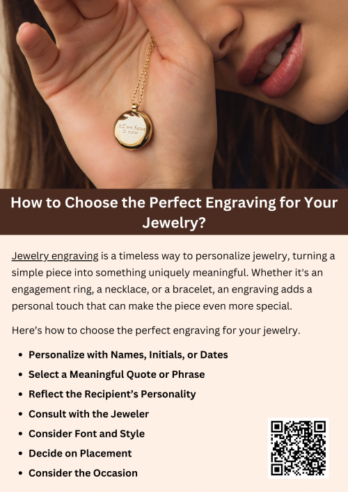 Choosing the perfect jewelry engraving involves selecting a message or symbol that holds personal meaning. Consider dates, initials, names, or short phrases that reflect your relationship or commemorate a special occasion. Keep the jewelry piece's size and style in mind to ensure the engraving fits beautifully. Simplicity often works best for clarity and elegance, making your jewelry engraving both timeless and uniquely sentimental. To know more visit here https://www.futerbrosjewelers.com/services/jewelry-engraving
