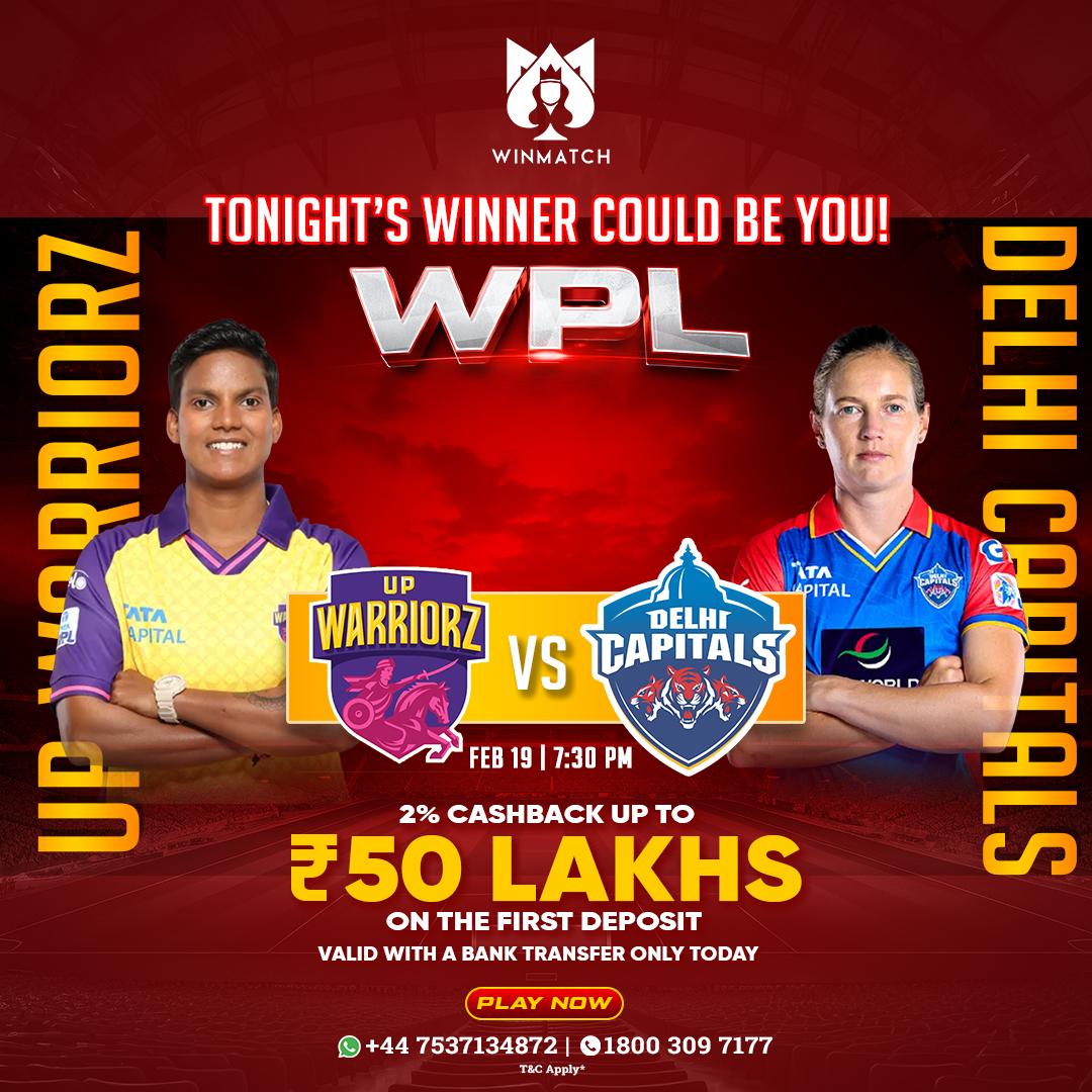 ???? Winmatch360 WPL Special – UP Warriorz vs Delhi Capitals! ????<br /><br />
<br /><br />
The stakes are high! Who will claim victory tonight? ???? Place your bets now and grab 2% cashback up to ₹50 LAKHS on your first deposit! ????????<br /><br />
<br /><br />
???? Exclusive offer valid only on bank transfers today!<br /><br />
<br /><br />
Join the action now at www.winmatch360.com! ????