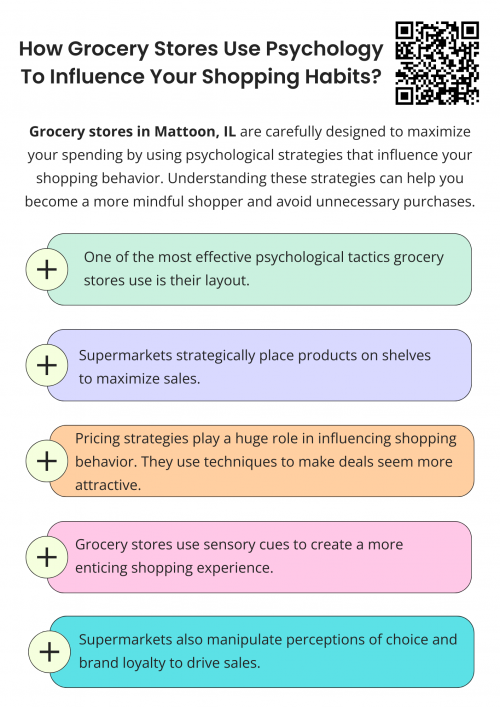 Grocery stores in Mattoon, IL use psychology to subtly influence your shopping habits and encourage more spending. By understanding these tactics, you can become a more conscious shopper, avoid unnecessary purchases, and stay within your budget. Awareness is key to making smarter choices and resisting marketing strategies designed to tempt you at every turn. To know more visit here https://www.niemanns.com/stores/mattoon-illinois-61938/