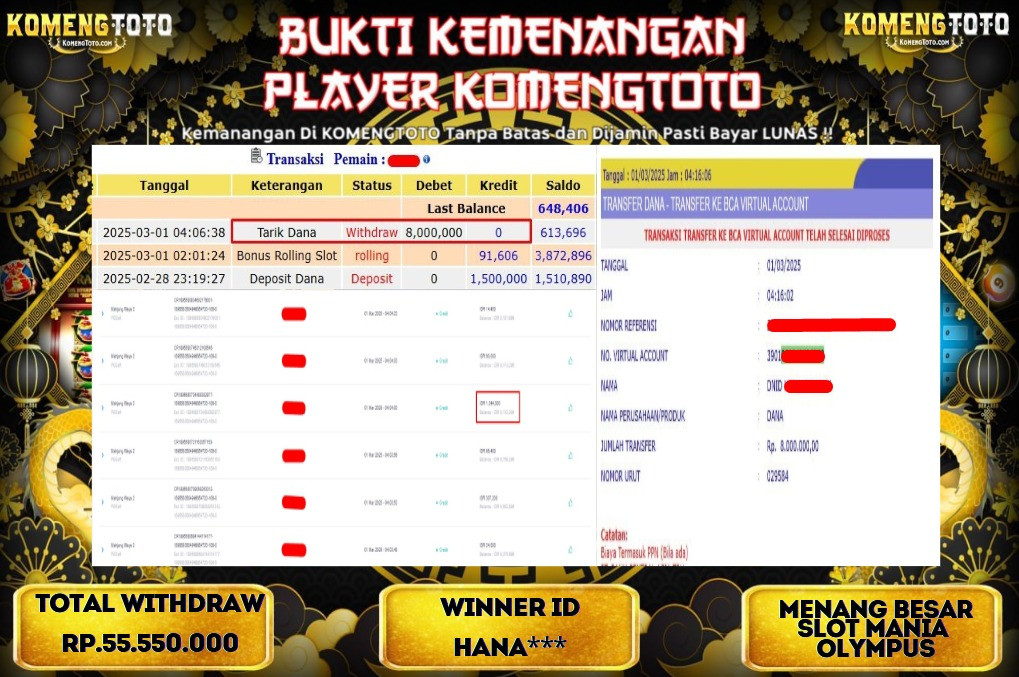 LAGI & LAGI!! KEMENANGAN BESAR DI SLOT MAHJONG WAYS 2 SEBESAR Rp.8.000.000 KOMENGTOTO BAYAR LUNAS SECEPAT KILAT !! KOMENGTOTO BAYAR SECEPAT KILAT !!