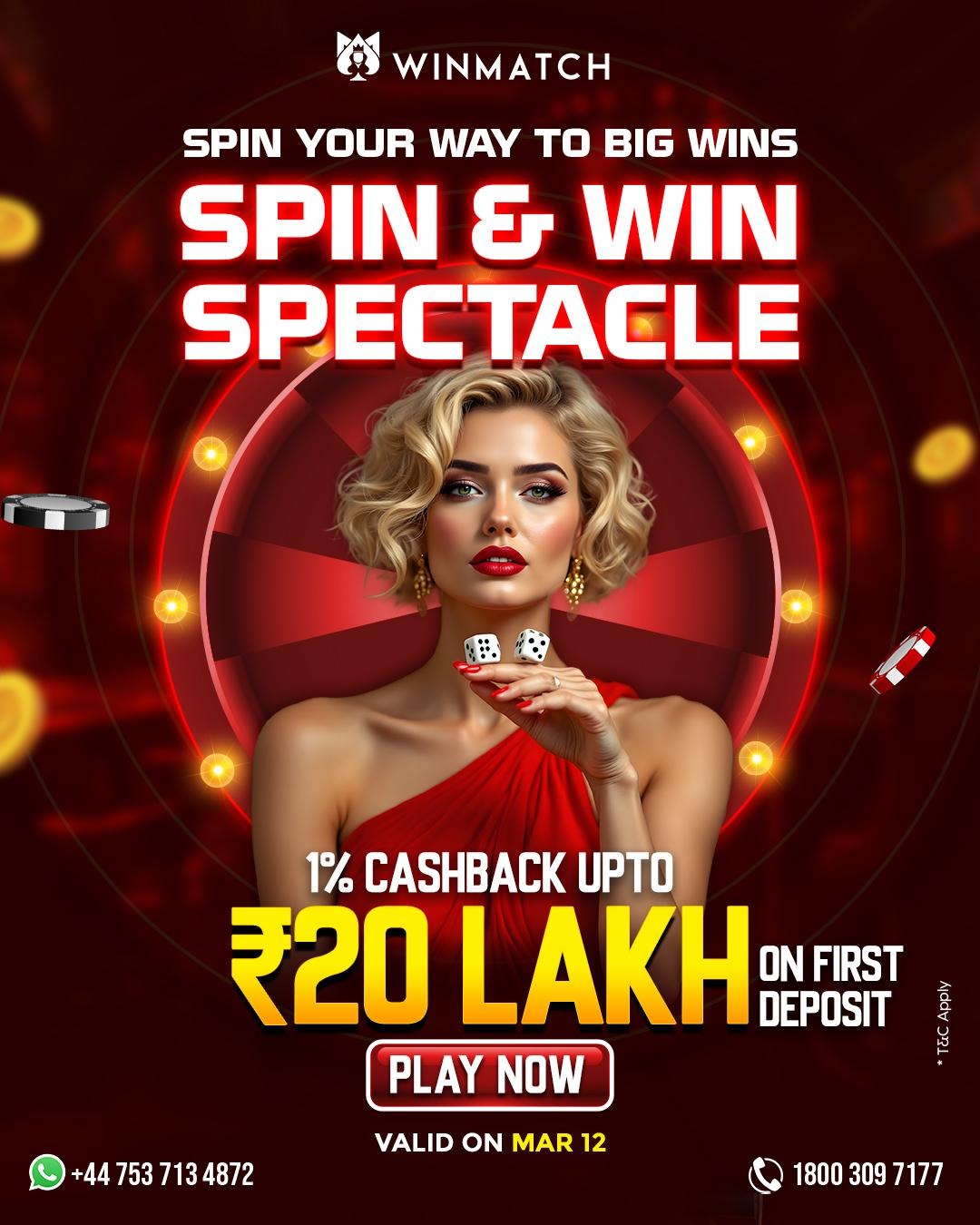 🔥 Spin your way to big wins at Winmatch365! 🎰<br />
Get 1% cashback up to ₹20 Lakh on your first deposit & experience real-time casino excitement. 💰<br />
Enjoy 100% welcome bonus up to ₹25,000. Play now at www.winmatch365.com! 🎮<br />
Live games & instant wins await! 👉
