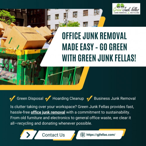 Is clutter taking over your workspace? Green Junk Fellas provides fast, hassle-free office junk removal with a commitment to sustainability. From old furniture and electronics to general office waste, we clear it all—recycling and donating whenever possible.

https://gjfellas.com/office-junk-removal-toronto/