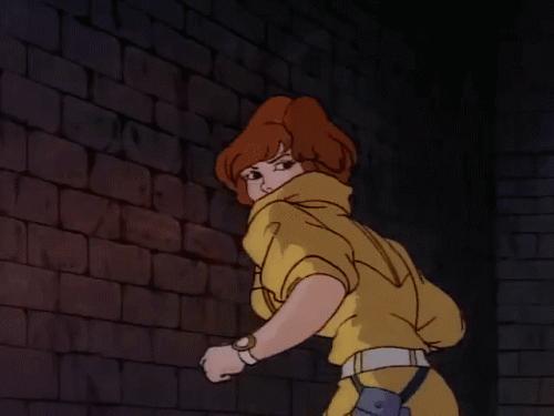 TMNT (1987) April O'Neil hits a wall