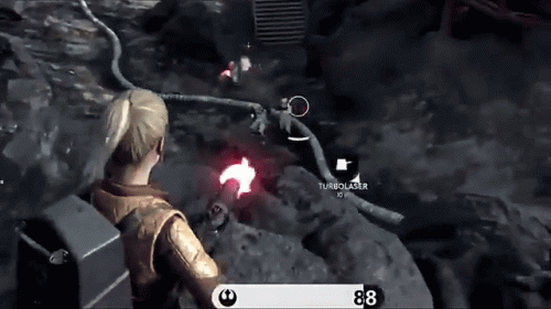 Star Wars Battlefront (EA) Fem Rebel Trooper Gets hit