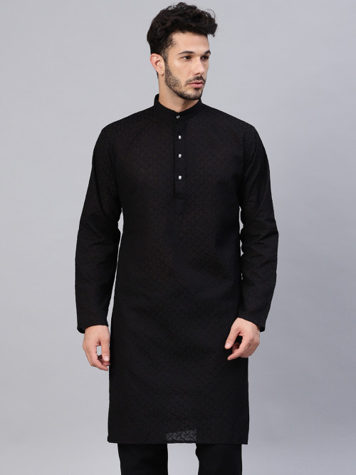 black chikan kurta 1