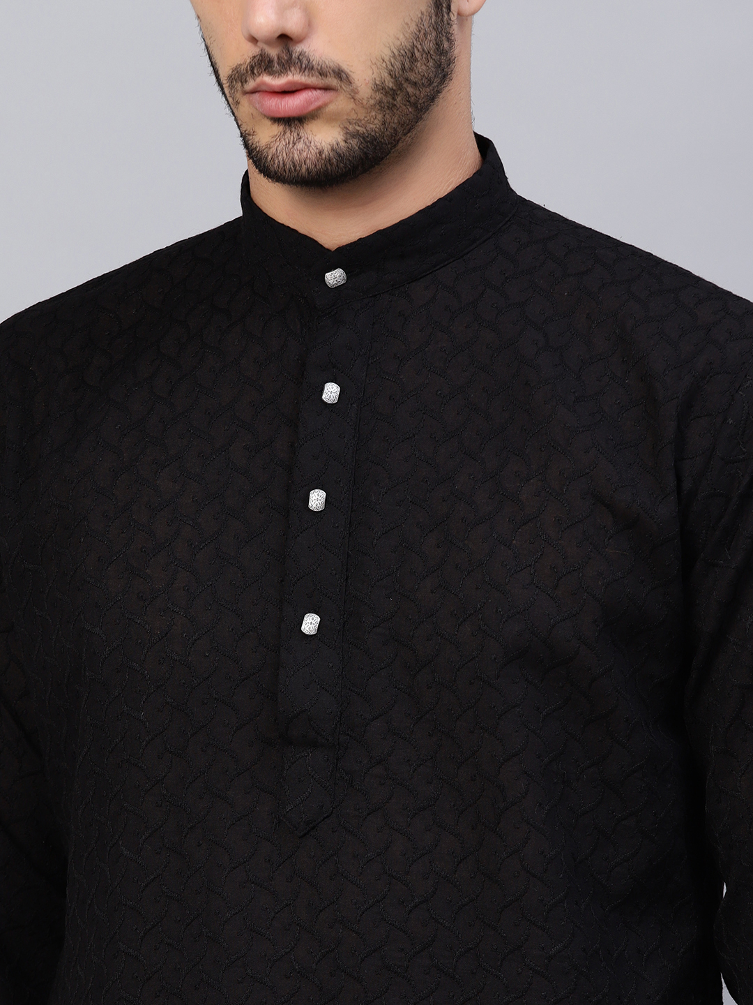 black chikan kurta 2 - Gifyu