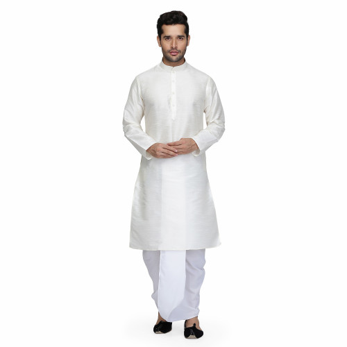 cr silk kurta white cotton dhoti 6
