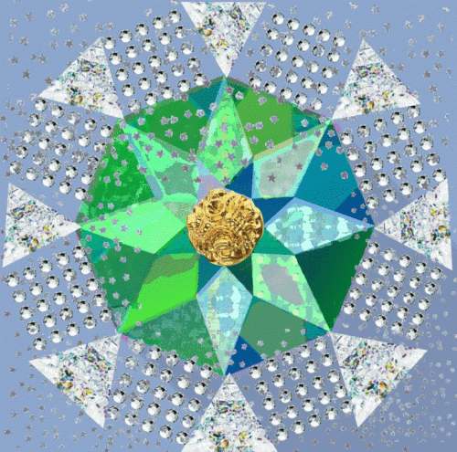 emerald star golden mind obliterates gold holiday edition art gif