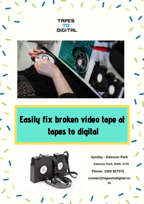 We fix broken video tape and Camcorder Tapes such as Hi8 Digital8 and Video8 Tapes. We also mend broken Betamax tapes, MiniDV etc.Tapes to digital provided many other services and good customer service.