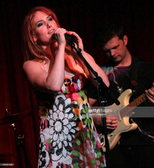 HOLLYWOOD, CA - JUNE 14:  Actress/singer Alicia Witt performs at the Hotel Cafe on June 14, 2012 in 