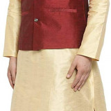 gold-kurta-maron-jacket-maron-dhoti-3