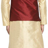 gold-kurta-maron-jacket-maron-dhoti-4