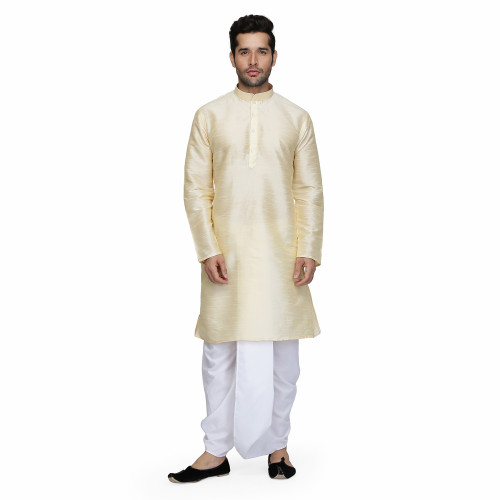 gold silk kurta cotton dhoti 1