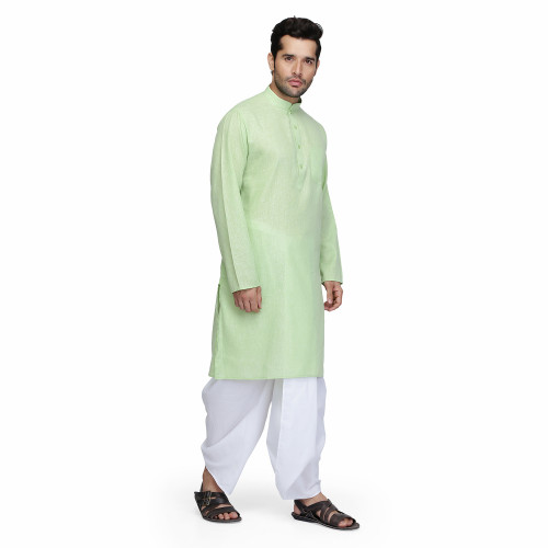 green dobby white dhoti 2