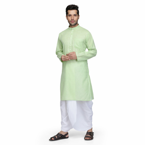 green dobby white dhoti 3