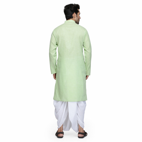 green dobby white dhoti 4