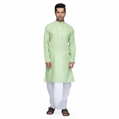 green dobby white dhoti 6