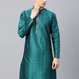 green-jakard-kurta-1