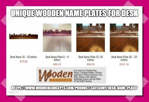 Want desk name plates for office? Then, watch out for wooden desk name plates from Wooden Concepts which can bring a rustic charm to your décor, made of 100% Mahogony with Lacquer finish and display the classic woodwork.
https://www.woodenconcepts.com/product-category/desk-name-plate/