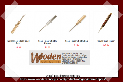 Work on loose threads anywhere on the go with personalized wood handles seam ripper kit, single and double seam ripper; small enough to fit in your pocket at the best price. Get one with your text engraved on it and also get spares to create more options and work with ease.
https://www.woodenconcepts.com/product-category/seam-rippers/