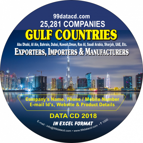 99DataCD is engaged in offering a comprehensive range of data related to gulf countries exporters and importers in all trades, consists of information of 44,822 companies in excel format. The companies profiles of the engaged companies comprise exporters & importers. For more info call us at 9350804427.