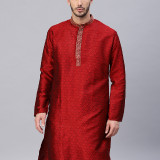 maroon-jakard-kurta-1