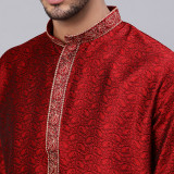 maroon-jakard-kurta-2